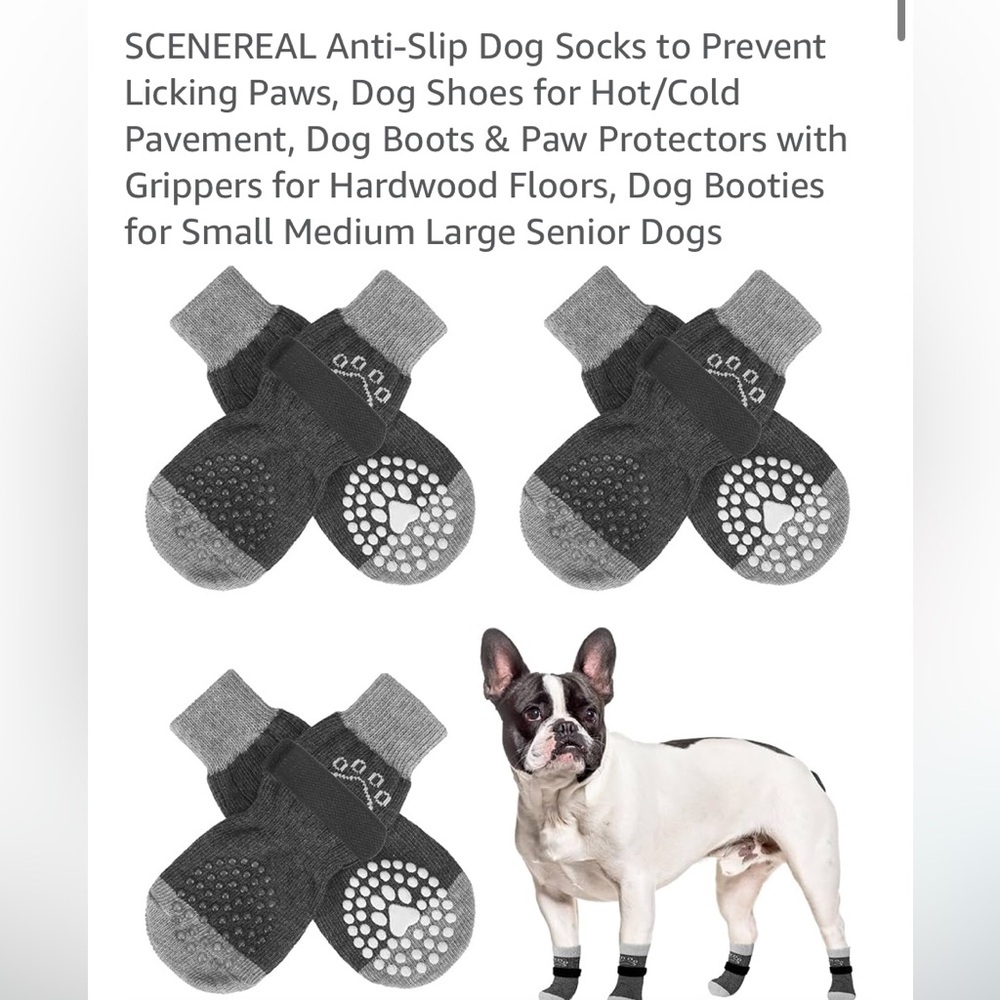 3 Pairs SCENEREAL Anti-Slip Dog Socks Shoes for Hot/Cold Pavement 143ub